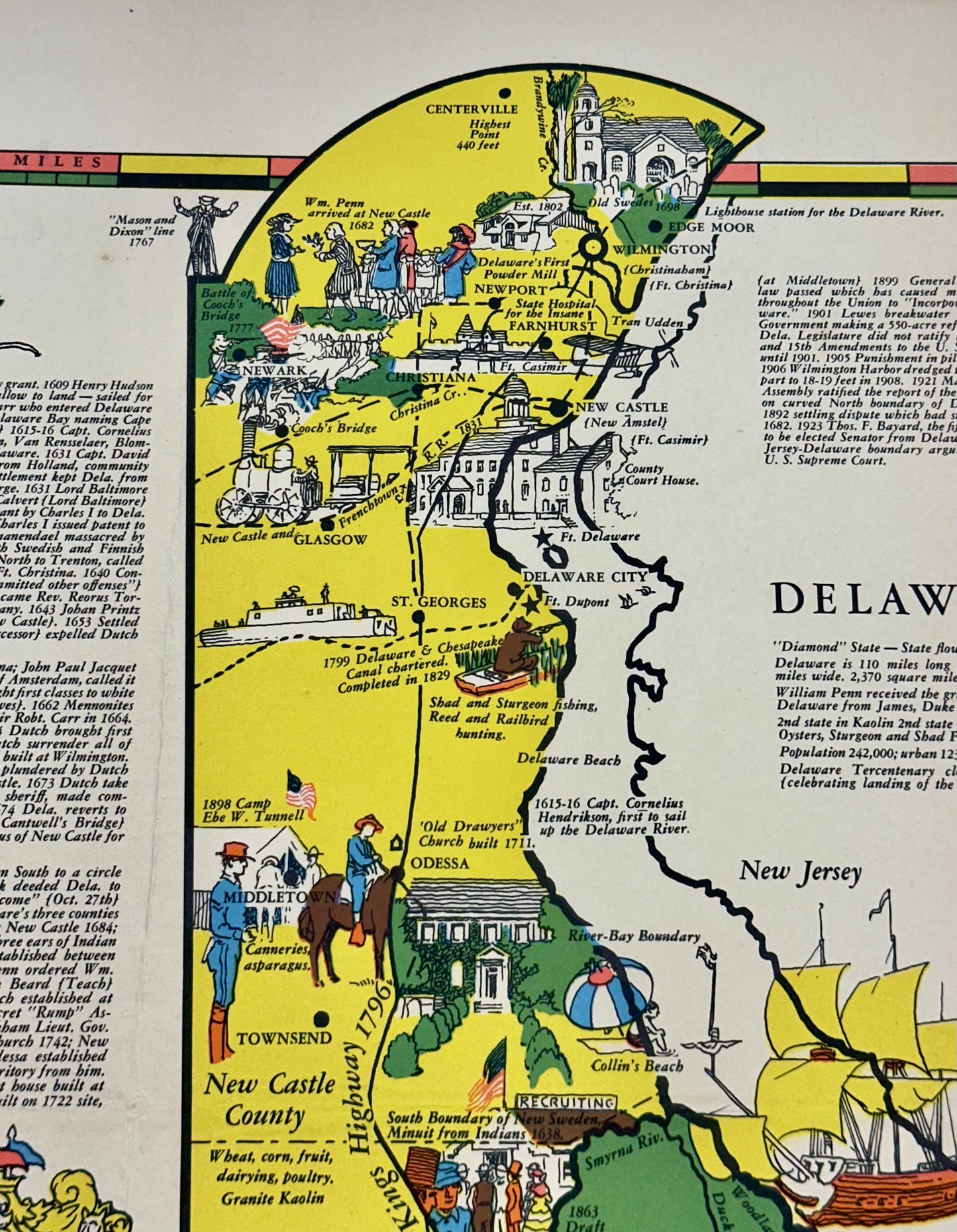 Pictorial Map of Delaware, 1937