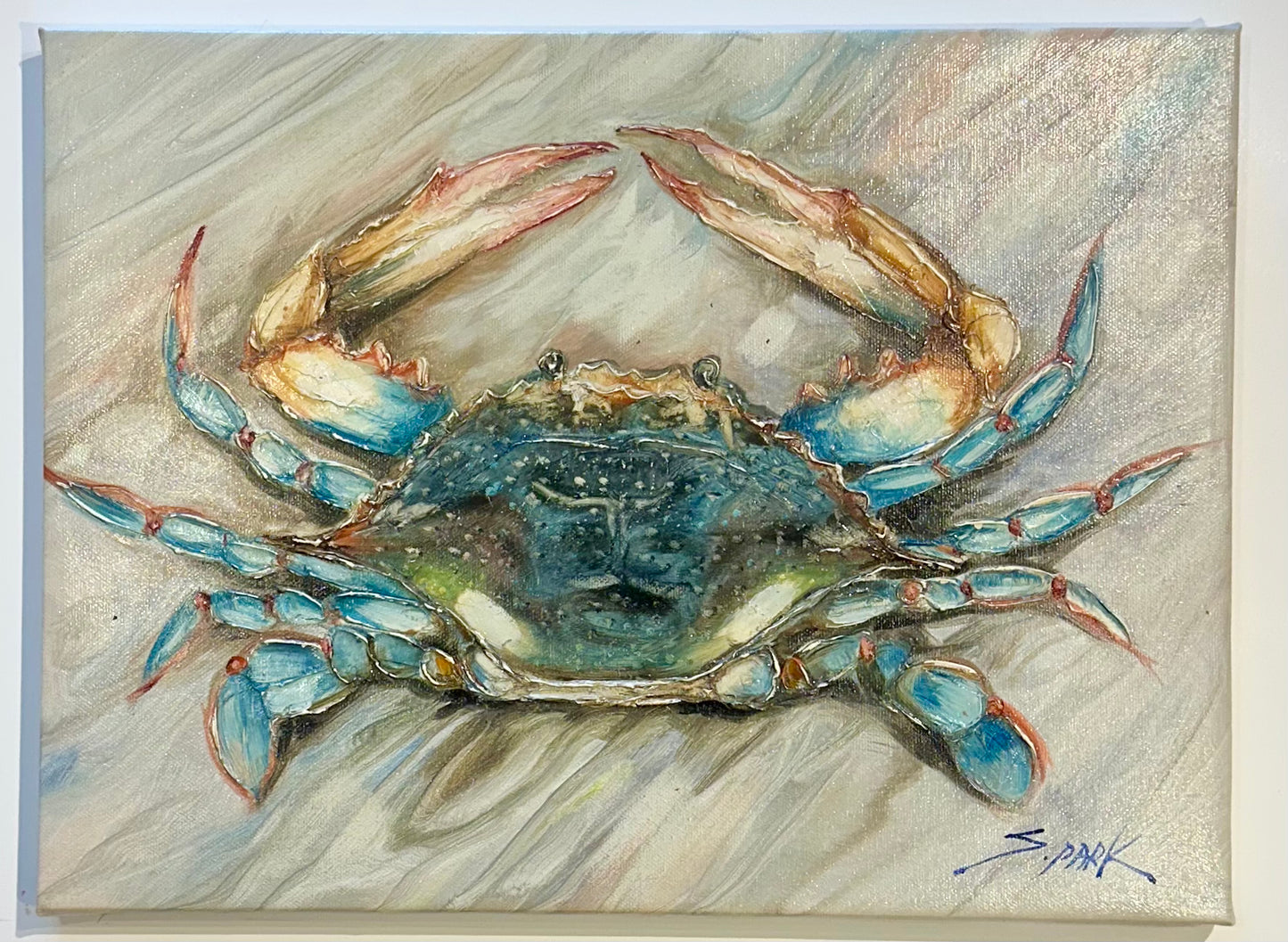 Blue Crab, Original oil painting by S. Park, Unframed