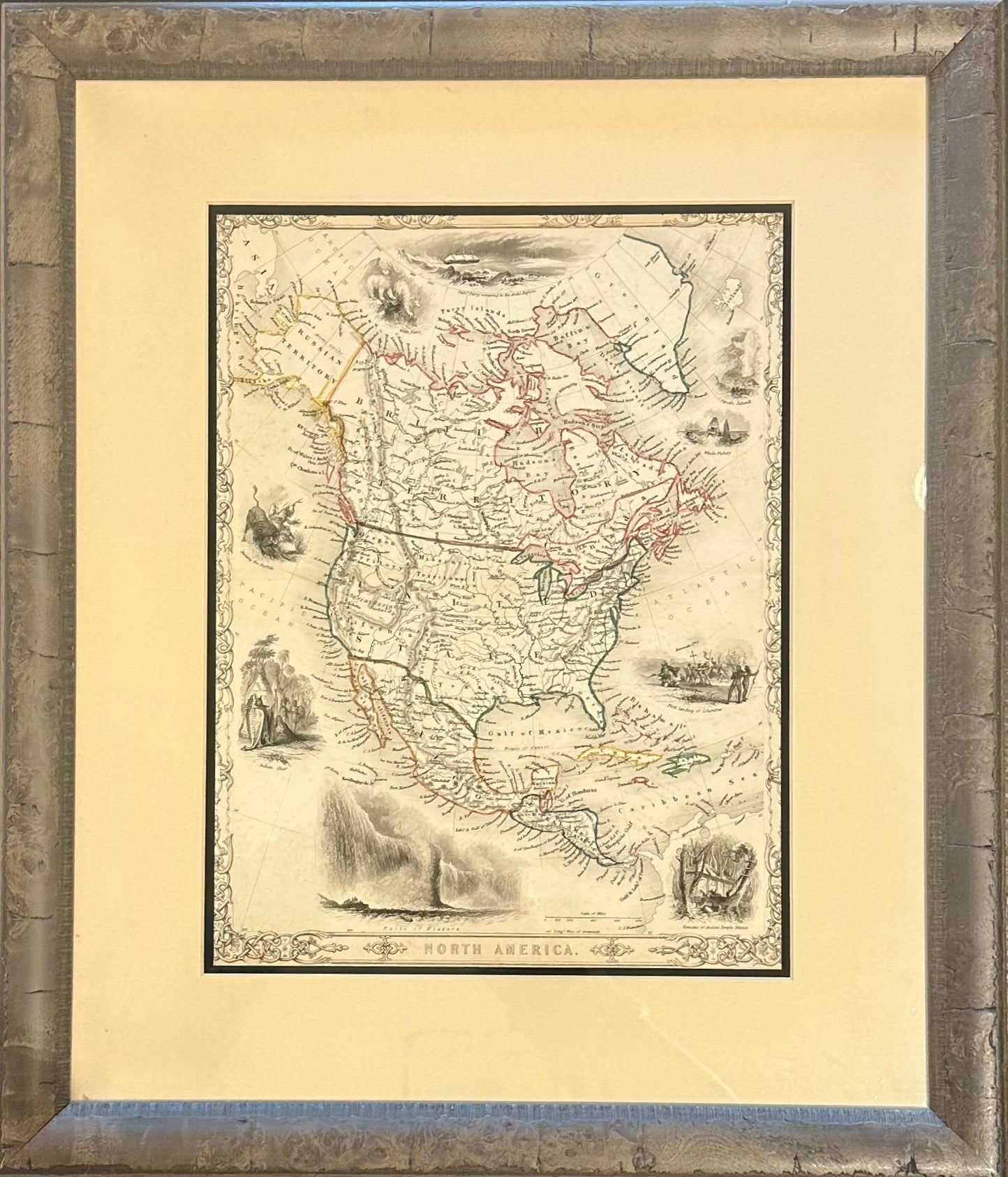 North America Map by Tallis, 1851