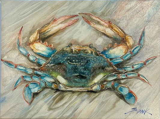 Blue Crab, Original oil painting by S. Park, Unframed