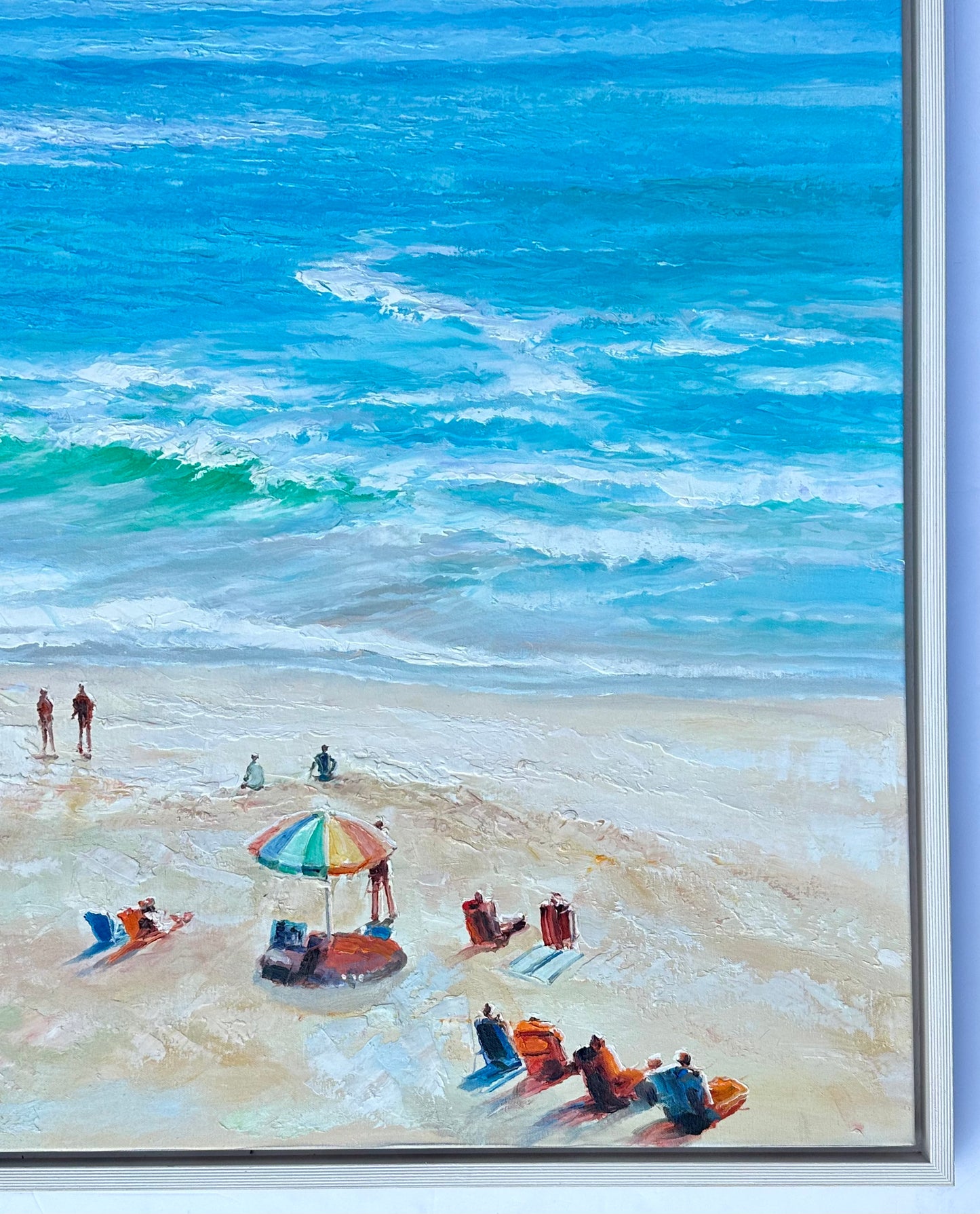 Beach Scene, Original oil on canvas