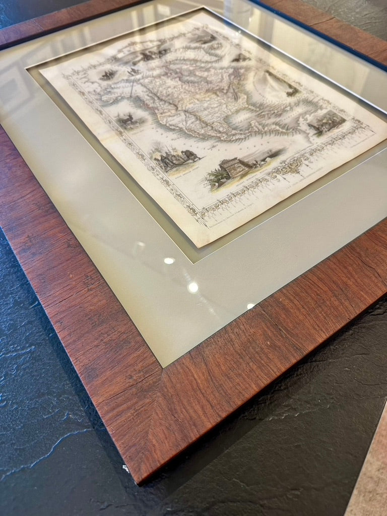 North America Map by Tallis 1851, Framed