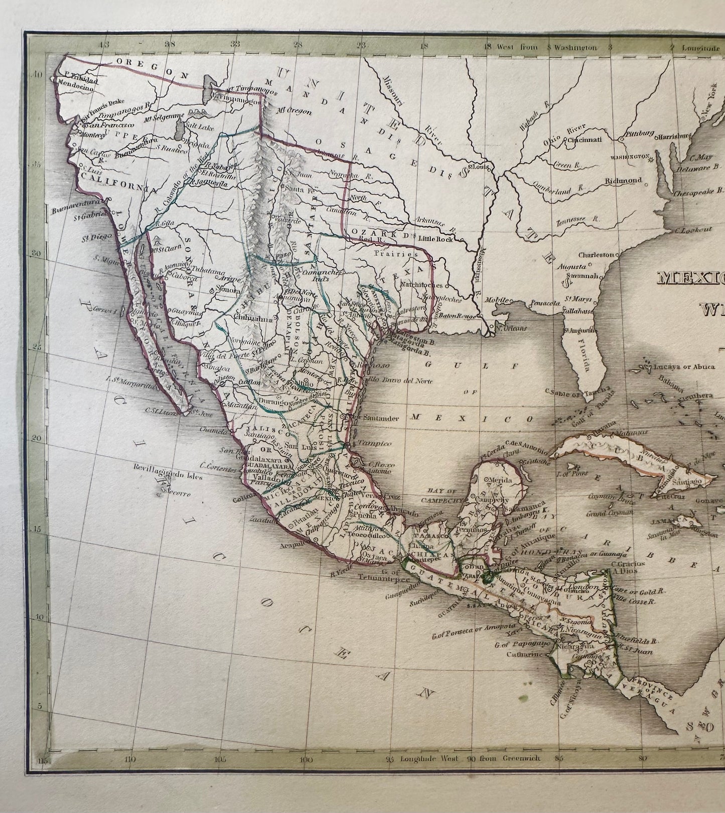 Mexico, Guatemala & West Indies by Bradford, 1830