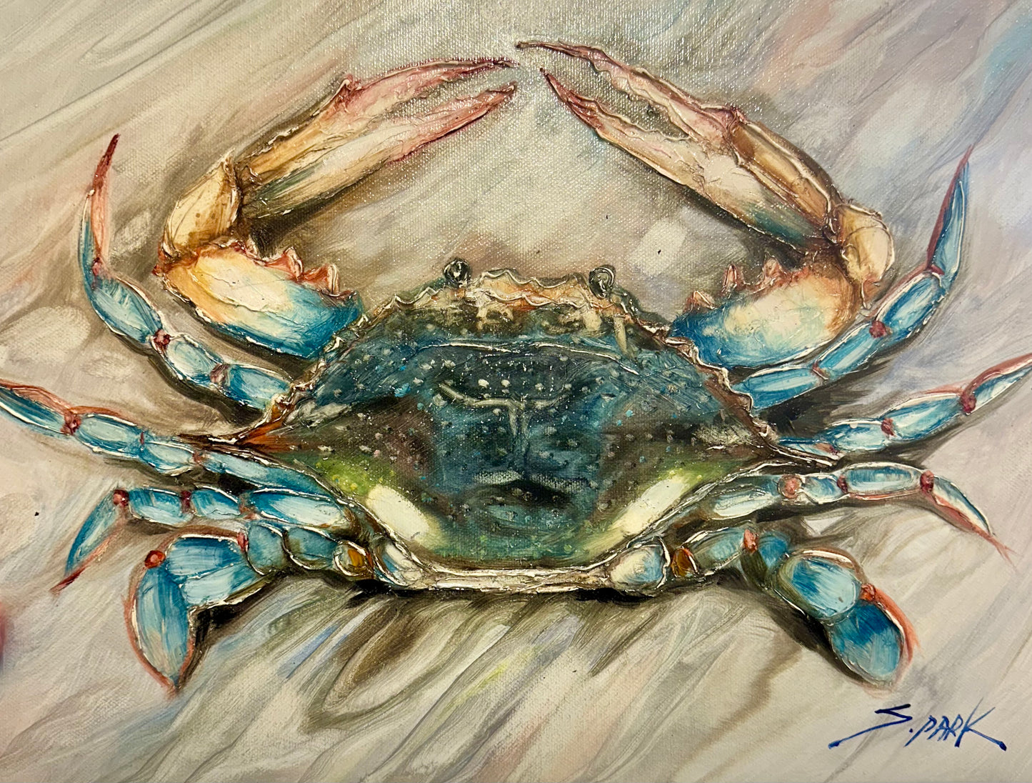 Blue Crab, Original oil painting by S. Park, Unframed