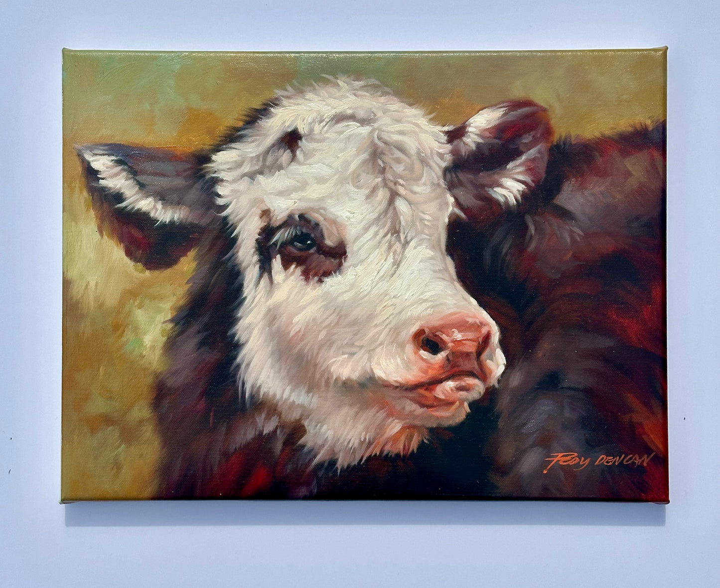 Handsome Cow, Original oil on Canvas, Unframed