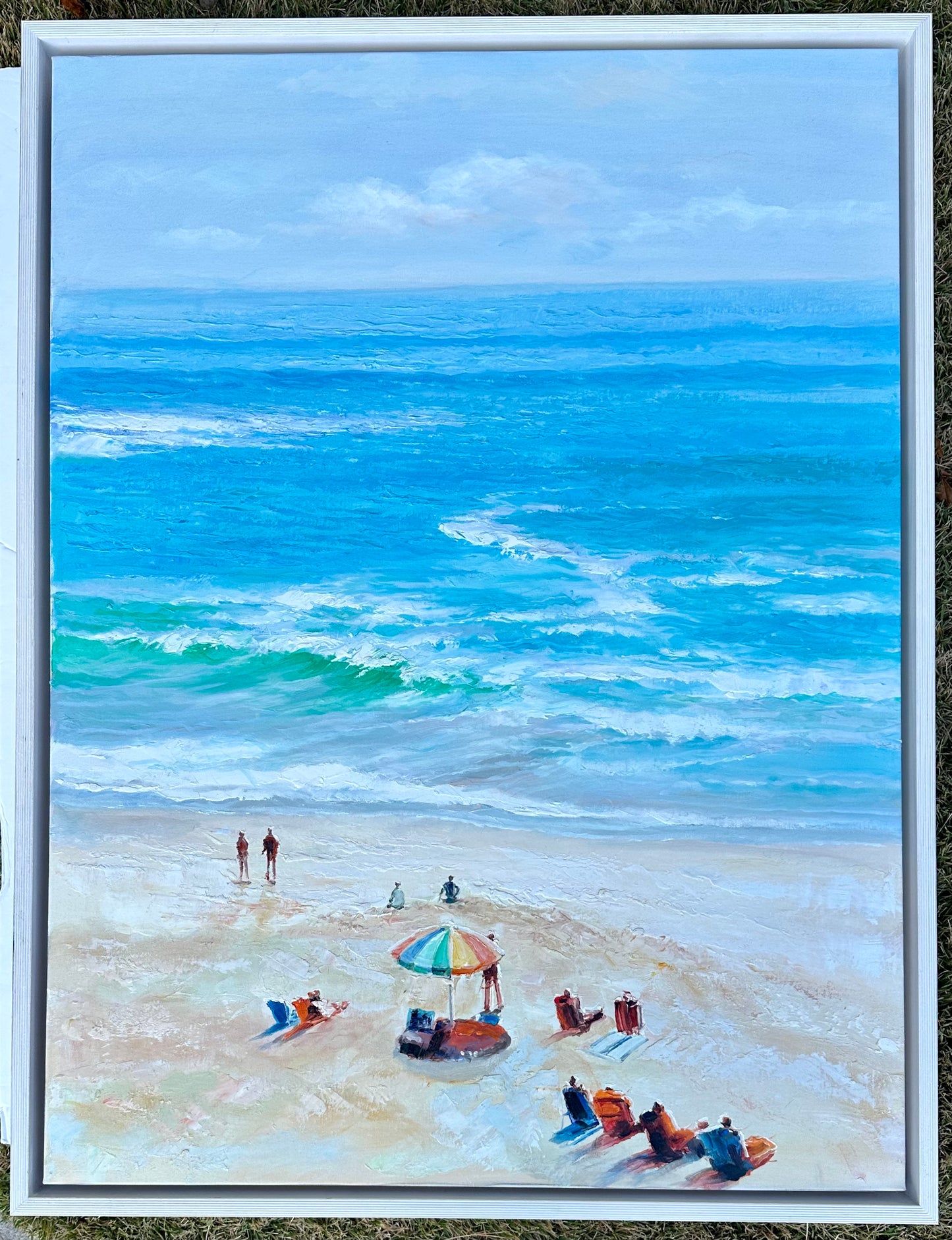 Beach Scene, Original oil on canvas