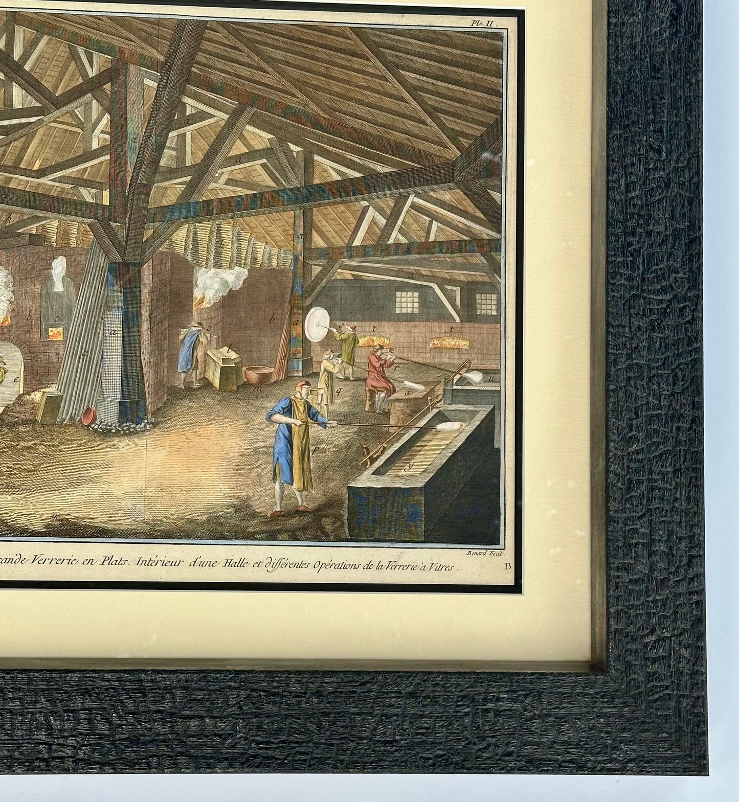 “The Art of Glassmaking” Printed by Diderot, 1760 (Framed)