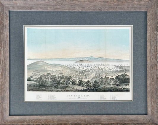 San Francisco Original Lithograph by T. Sinclair, 1851, Framed