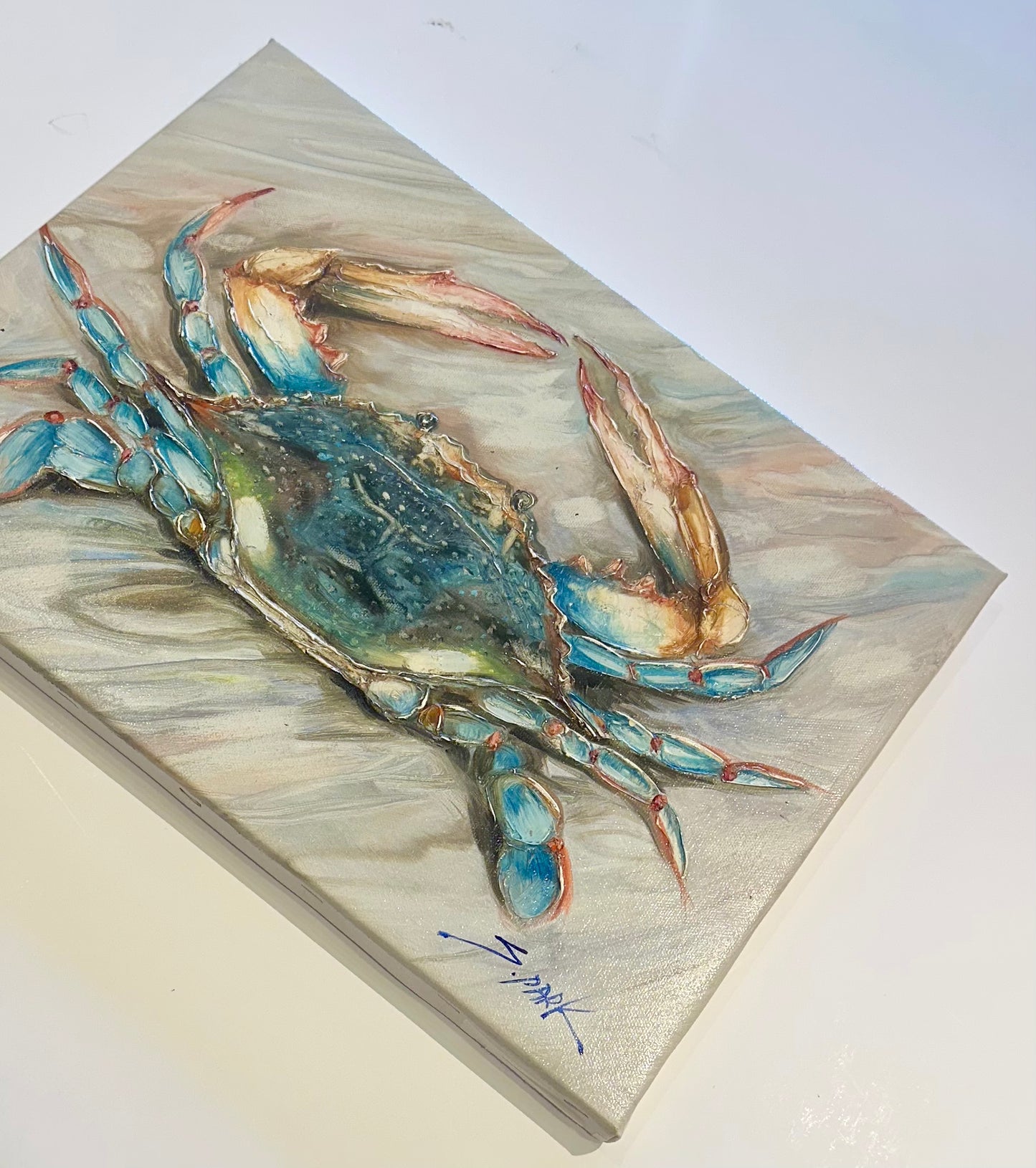 Blue Crab, Original oil painting by S. Park, Unframed