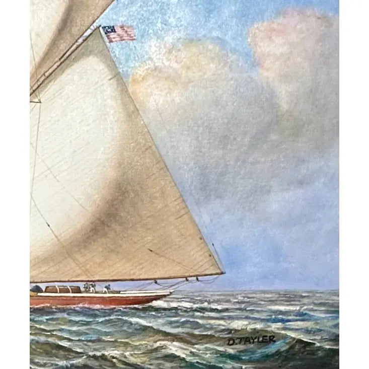 Schooner, Original Oil Painting on Canvas, framed