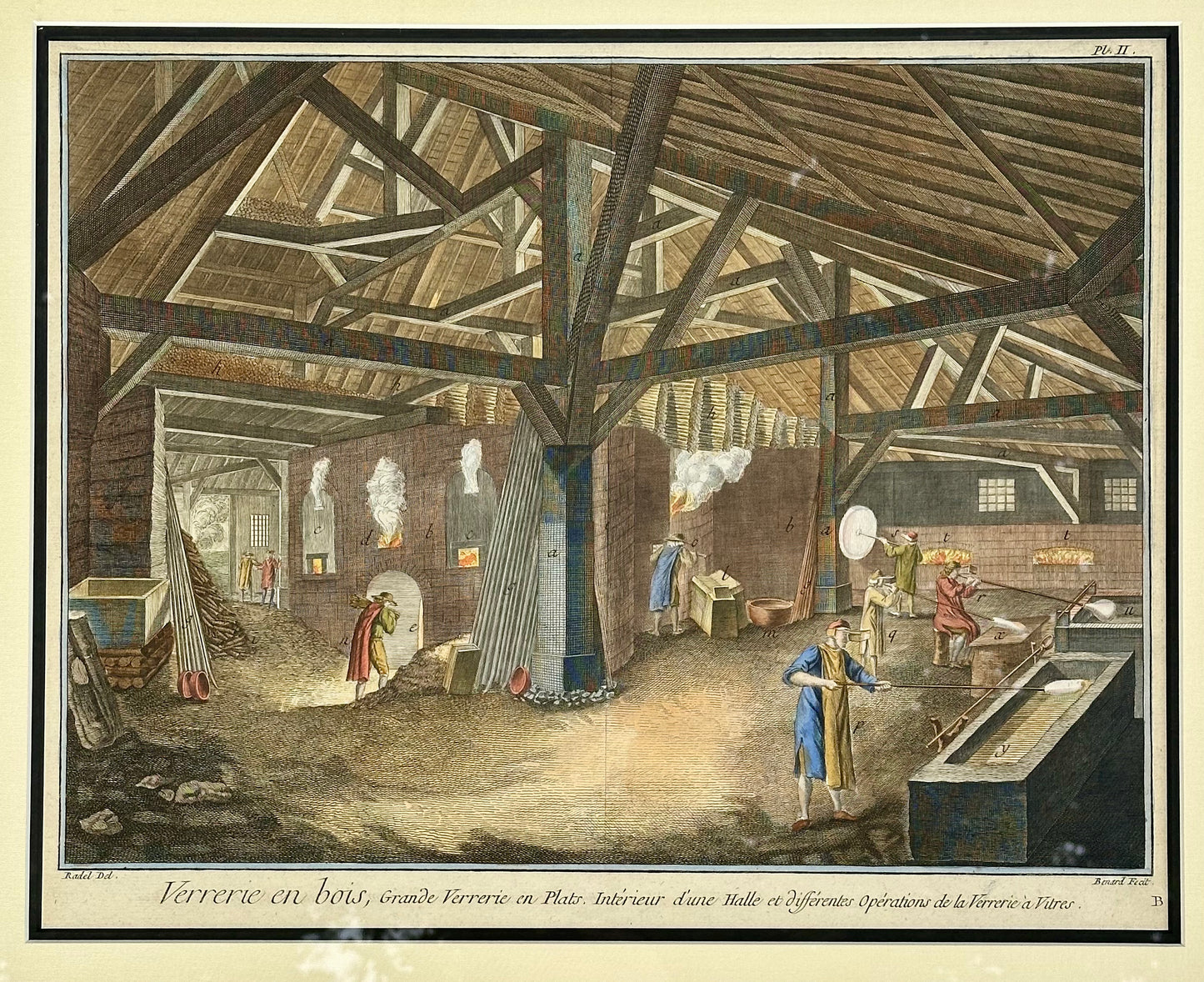 “The Art of Glassmaking” Printed by Diderot, 1760 (Framed)