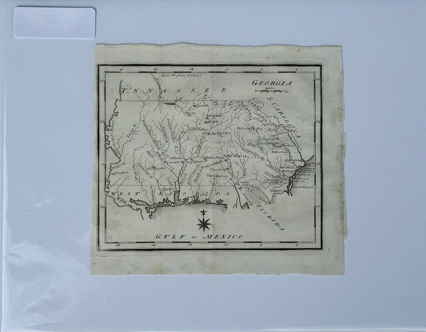 Map of Georgia & West Florida by Joseph Scott, 1795