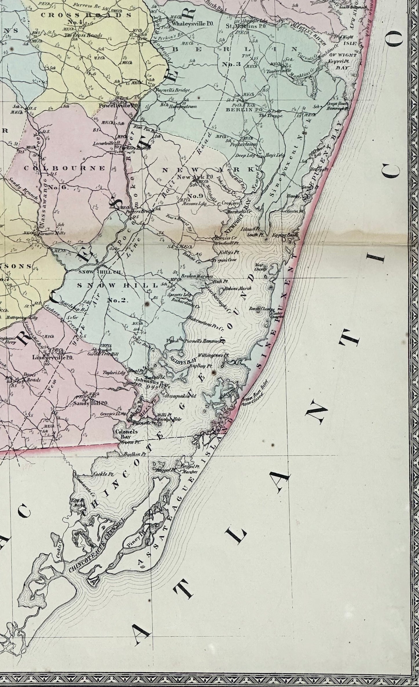 Map of Worcester County, Maryland (Berlin, Assateague, Isle of Wight), 1873