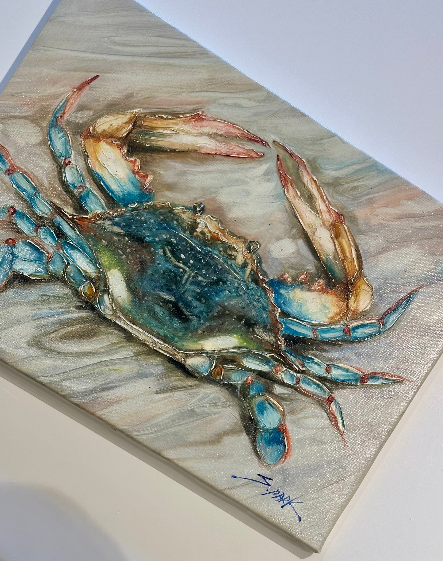 Blue Crab, Original oil painting by S. Park, Unframed