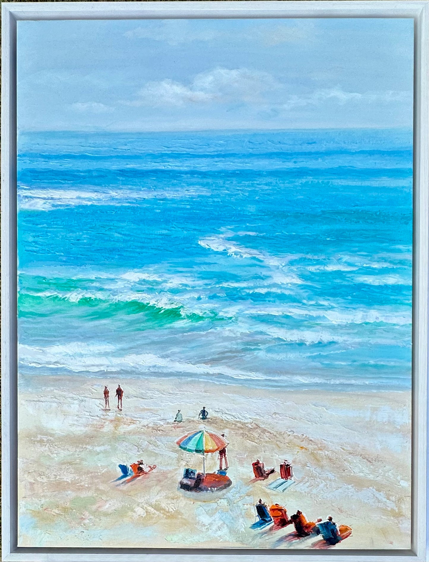 Beach Scene, Original oil on canvas