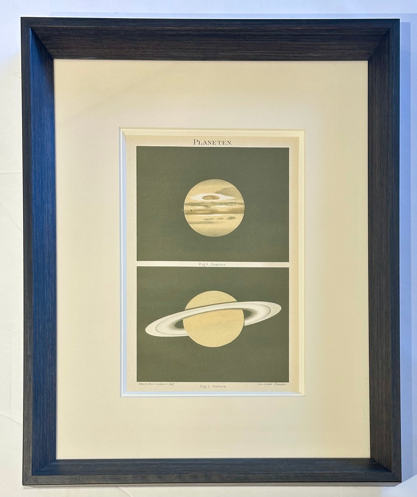 Saturn & Jupiter Planet Chromolithograph, 1907