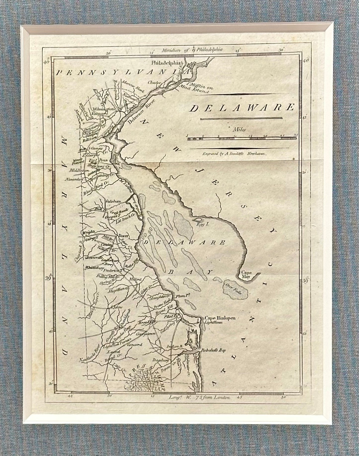 Map of Delaware by Matthew Carey, 1805