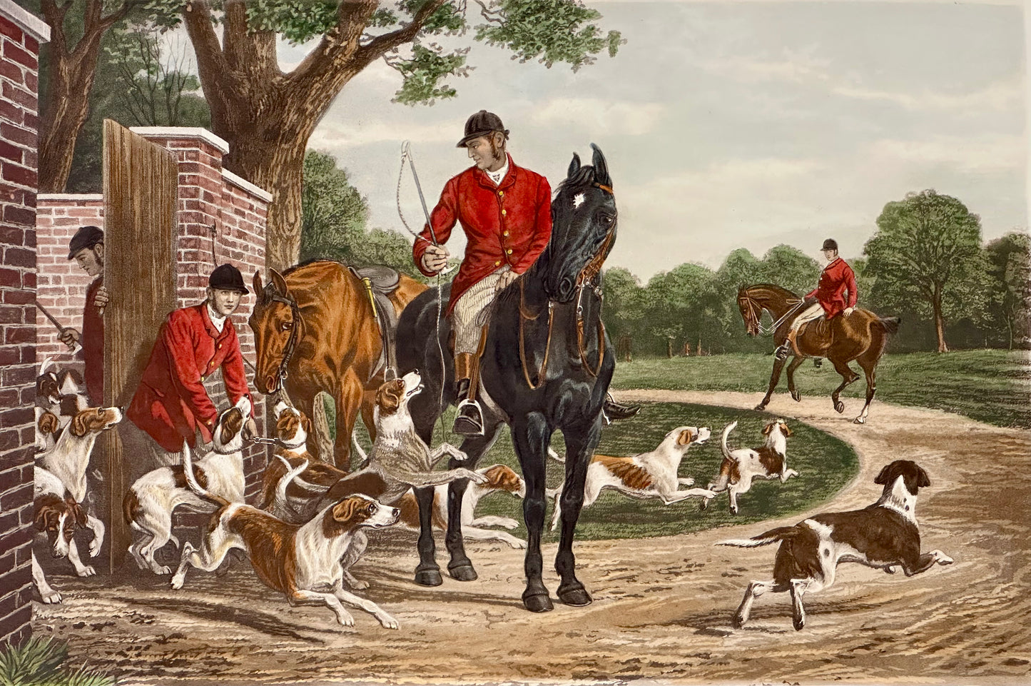 A Hunting Morning, engraving by Sheldon Williams, 1878