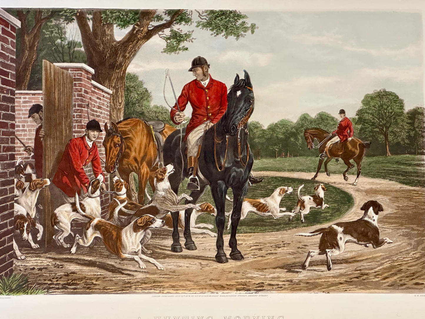 A Hunting Morning, engraving by Sheldon Williams, 1878