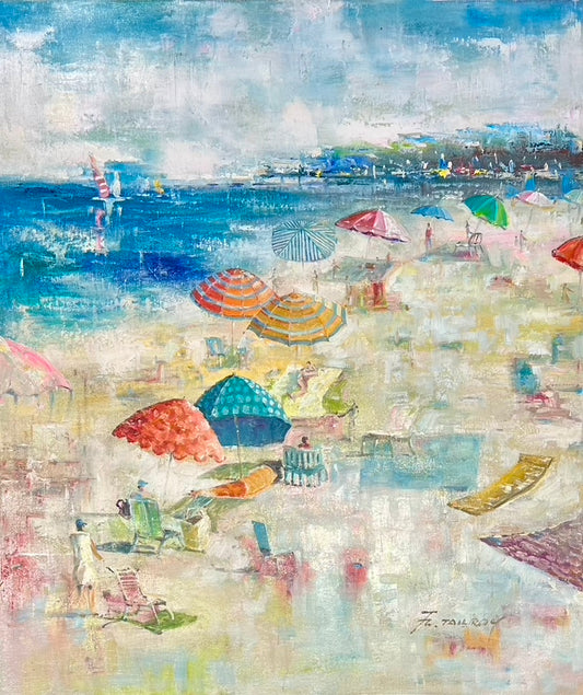 Shore Scene, Original Oil on Canvas by Tailroy