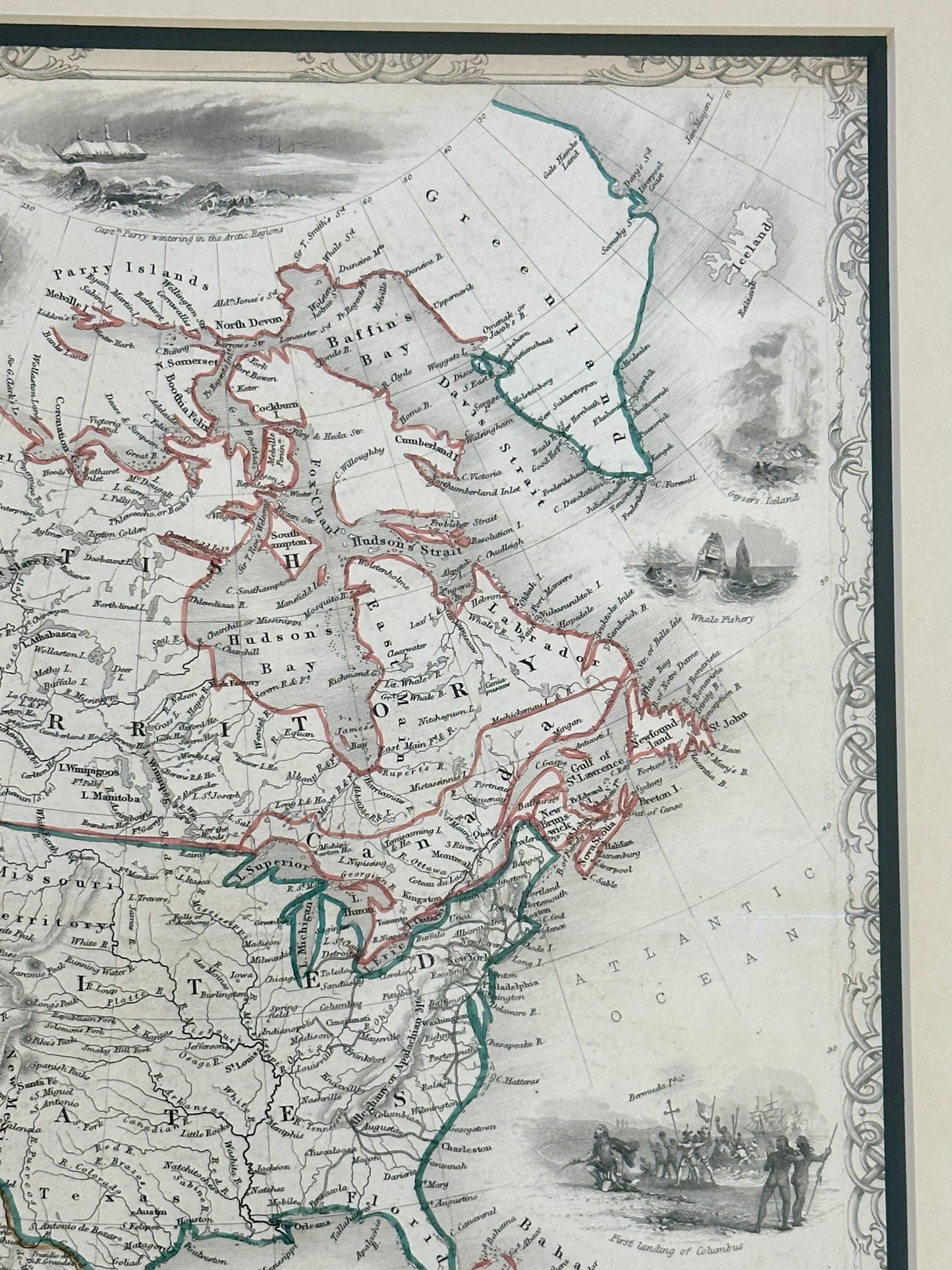 North America Map by Tallis, 1851