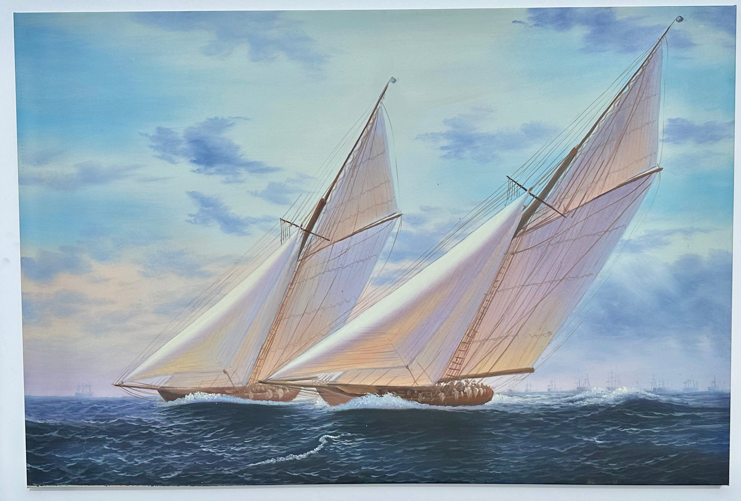 Sailboat Race Painting, Unsigned