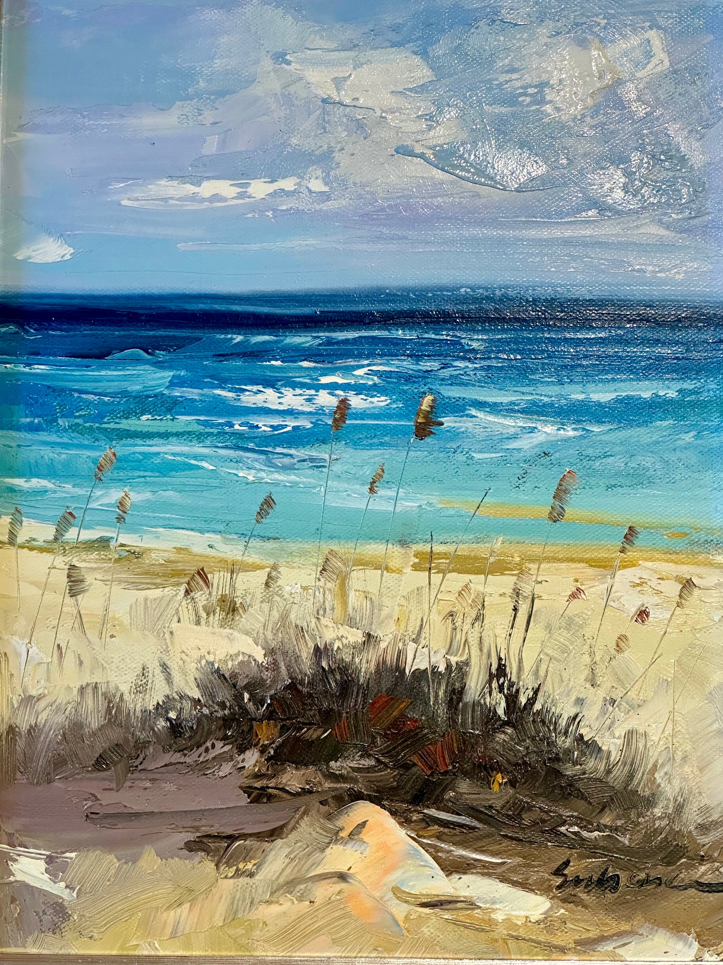 The Coast, original oil on canvas by Seibene, Framed