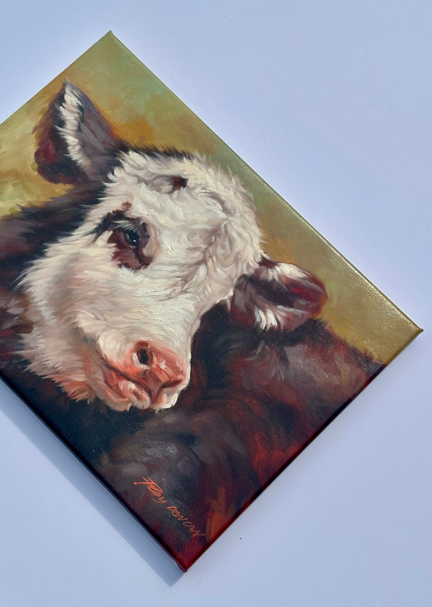 Handsome Cow, Original oil on Canvas, Unframed