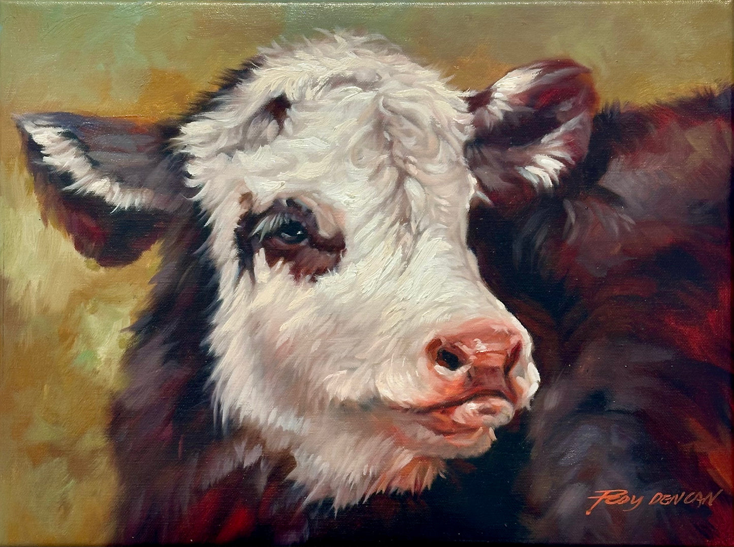 Handsome Cow, Original oil on Canvas, Unframed