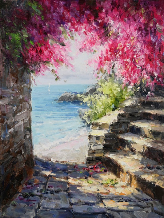 Coastal View Painting by Eric Sam, Unframed