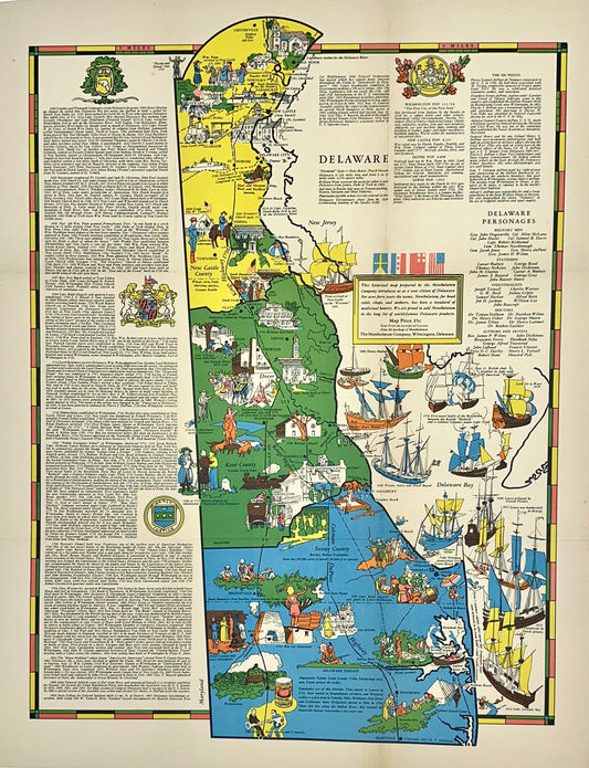 Pictorial Map of Delaware, 1937