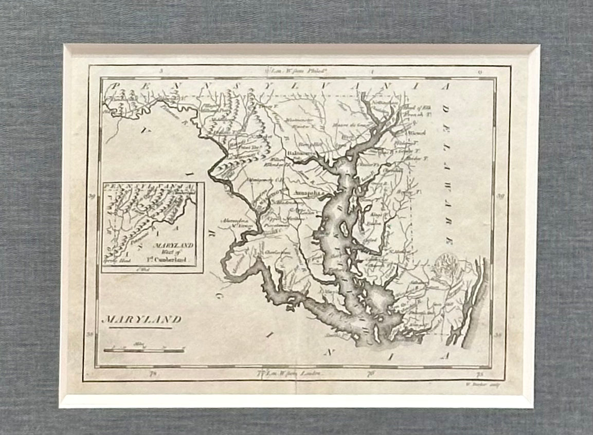 Map of Maryland by Matthew Carey, 1805