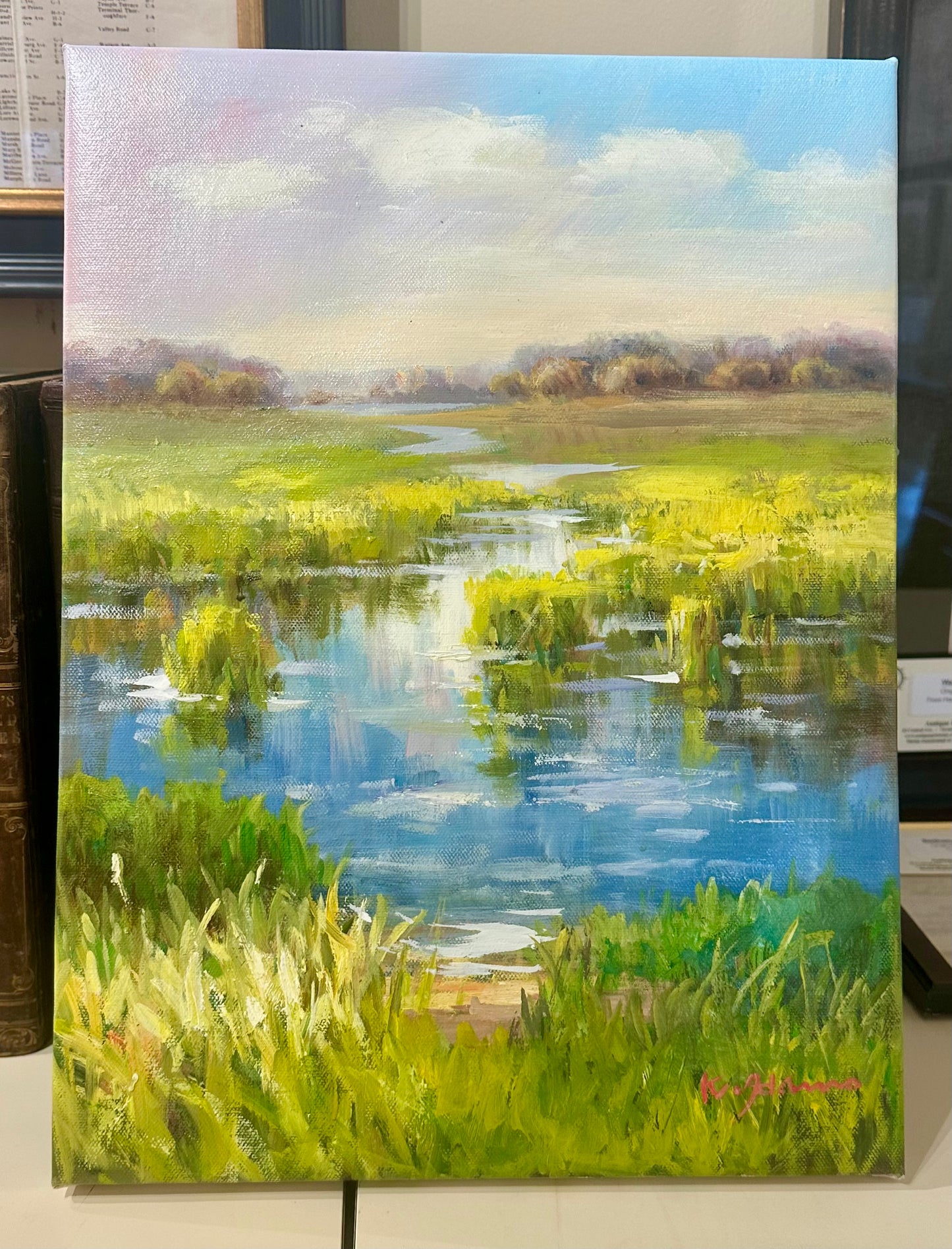 Landscape Oil on Canvas by K. Hanna