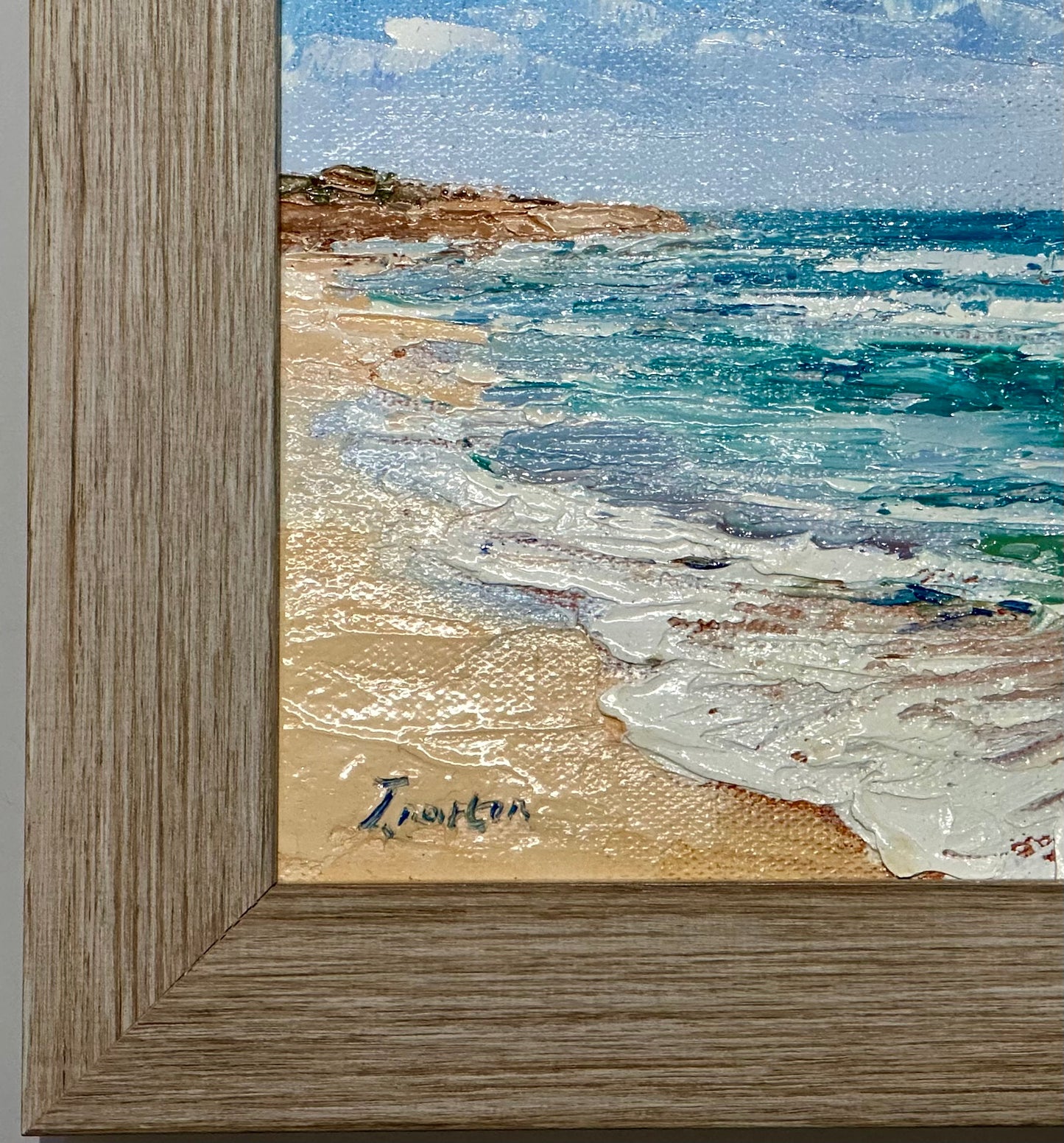 Coastal Painting "Shoreline", Framed