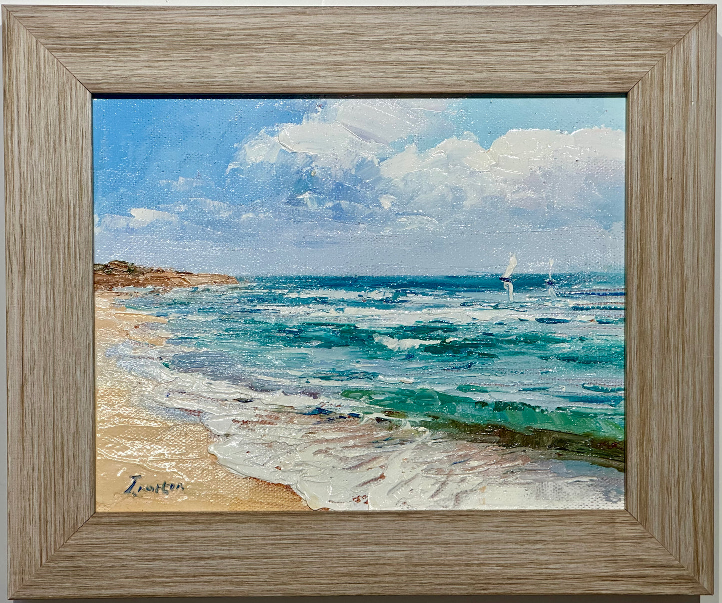 Coastal Painting "Shoreline", Framed