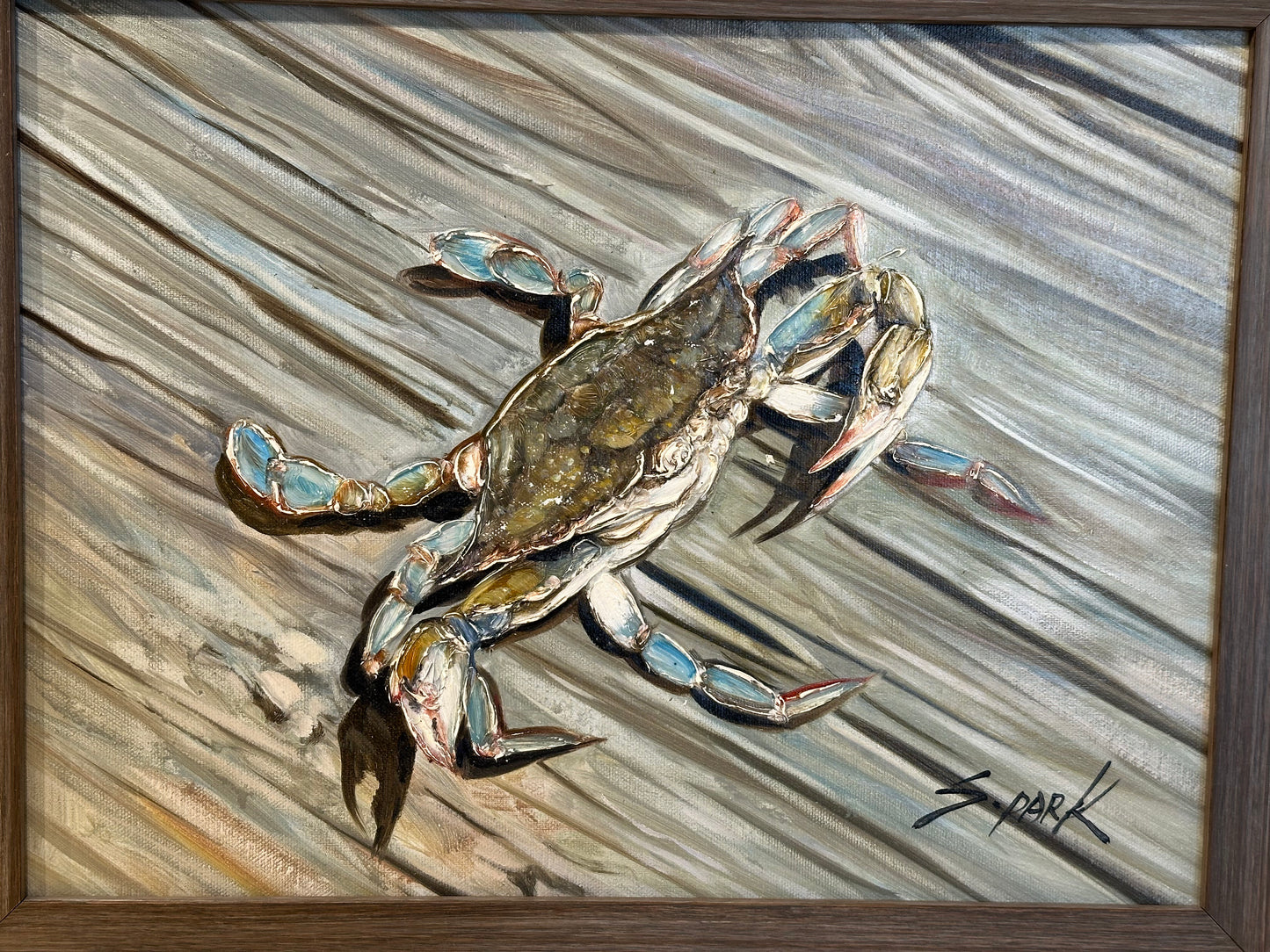 Crab Painting by S. Park, Framed