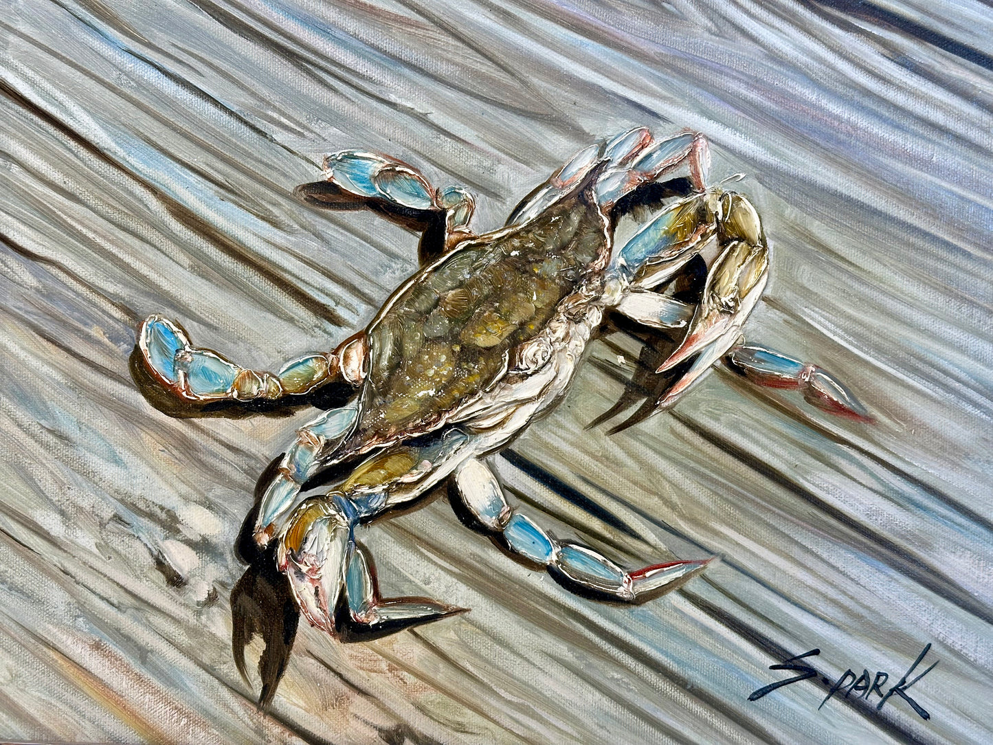 Crab Painting by S. Park, Framed