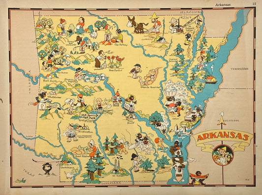 Vintage Map of Arkansas, 1935