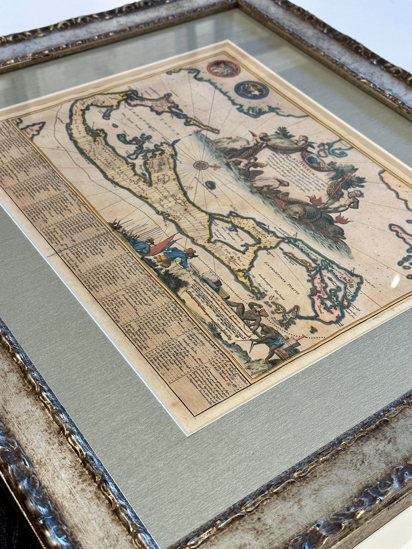 1671 Map of Bermuda by John Ogilby, Framed