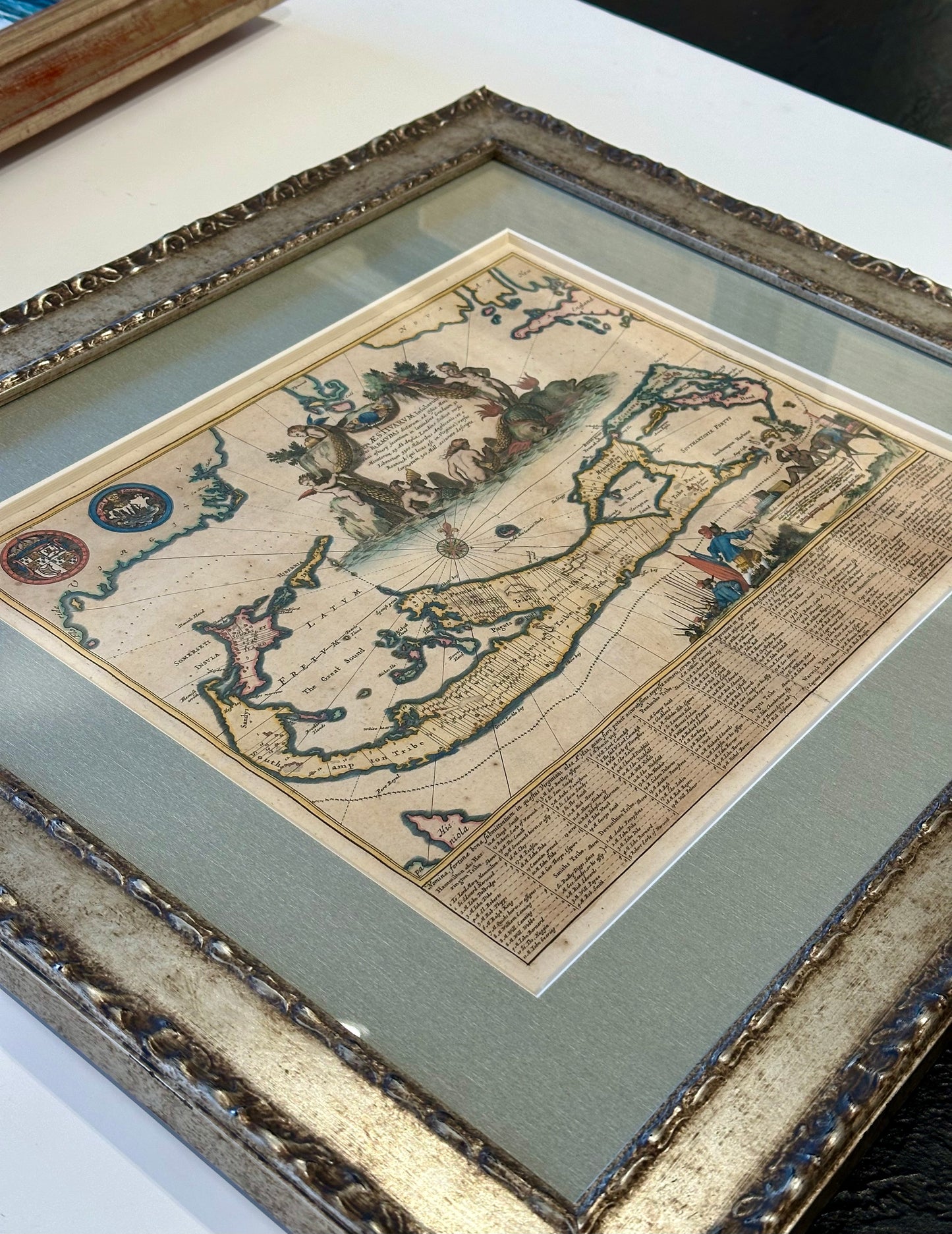 1671 Map of Bermuda by John Ogilby, Framed