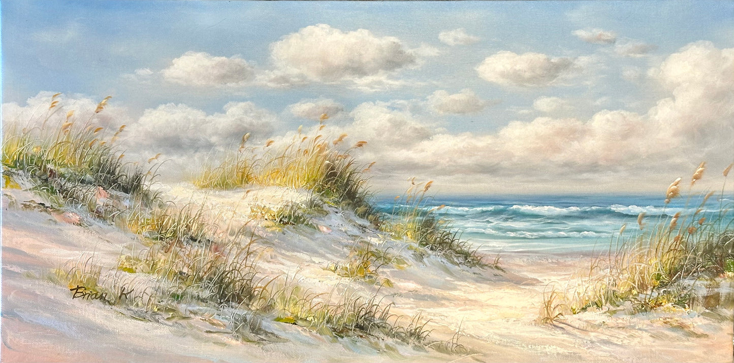 The Dune, Contemporary Coastal Oil on Canvas Painting