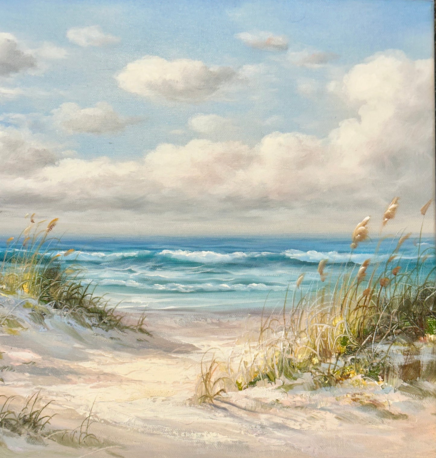 The Dune, Contemporary Coastal Oil on Canvas Painting