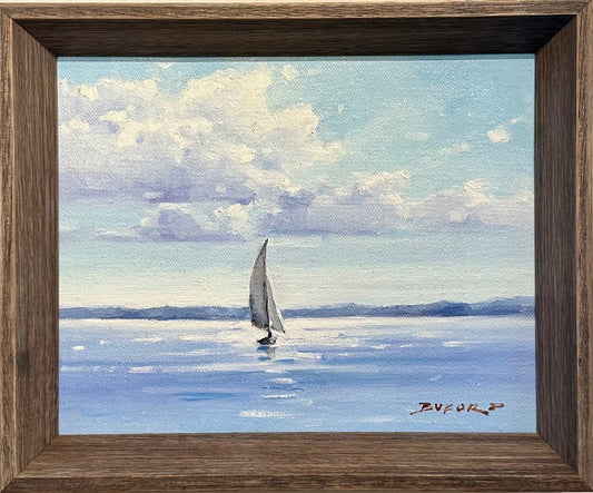 Day Sail, Contemporary Coastal Painting by Buford, Framed