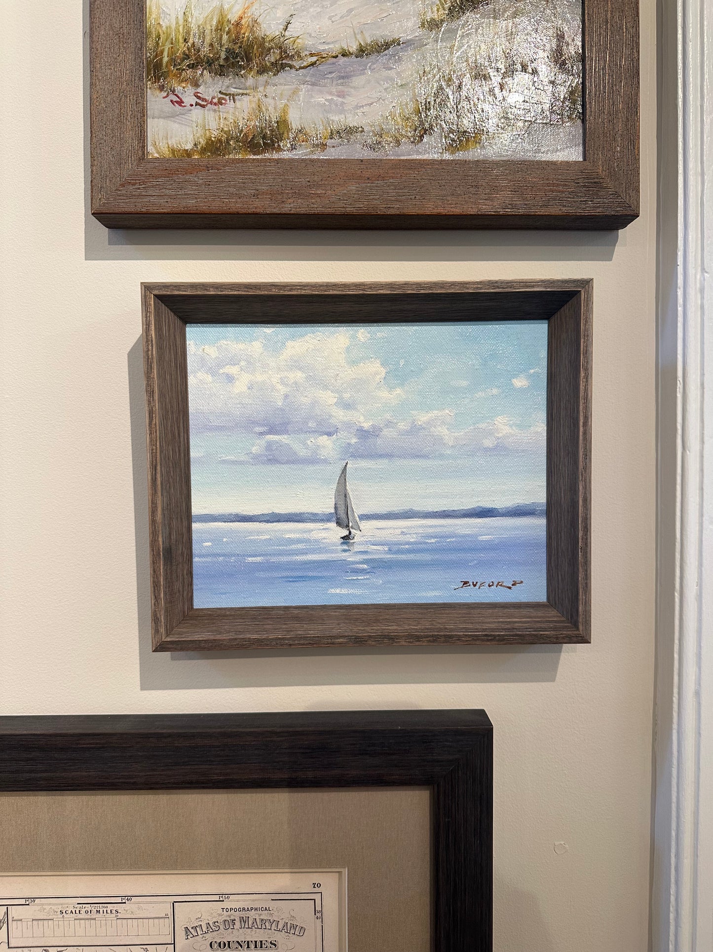 Day Sail, Contemporary Coastal Painting by Buford, Framed