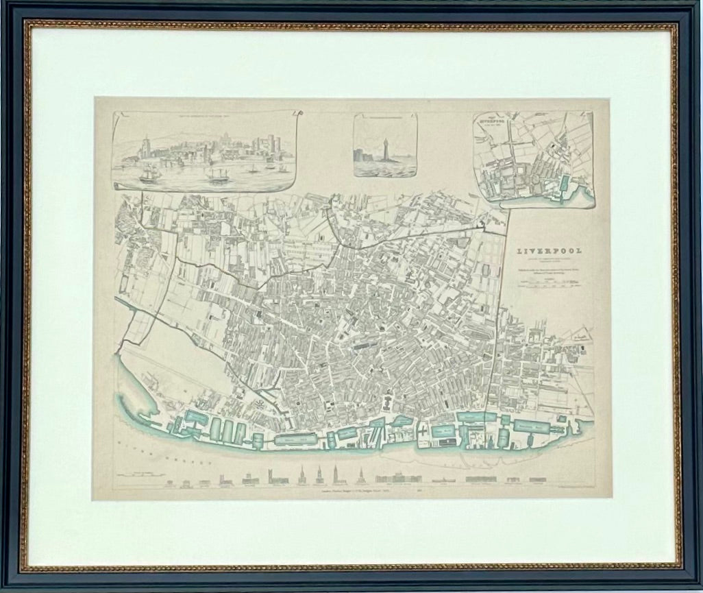 Liverpool, Original Hand Colored Engraving, 1835